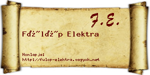 Fülöp Elektra névjegykártya